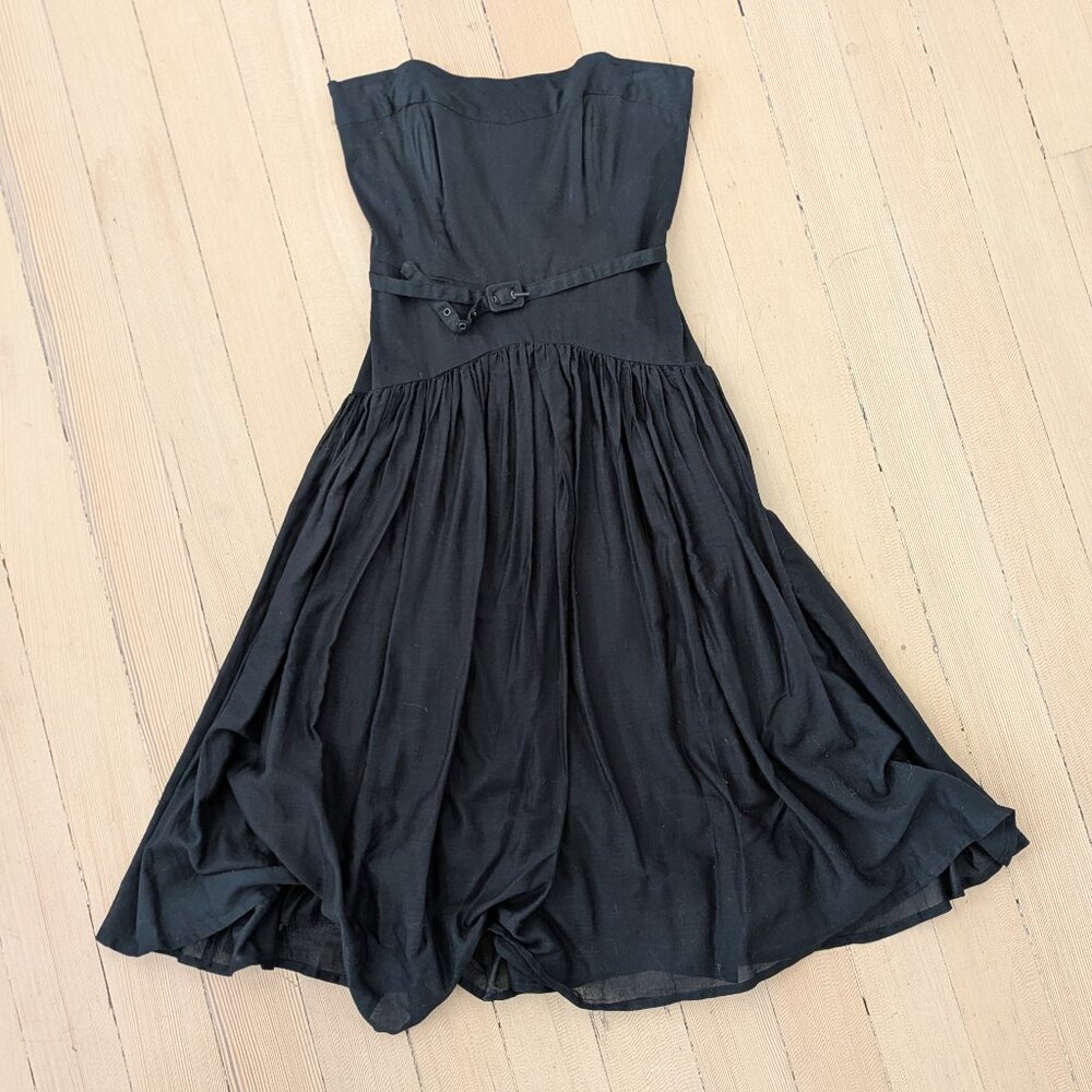 Maeve for Anthropologie black strapless dress